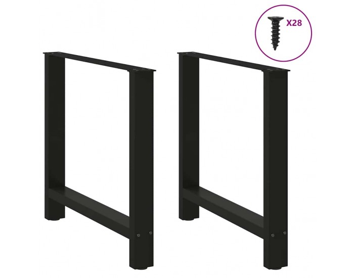 Sonata H Крака за трапезна маса черни 2 бр. 80x(72-73) cm стомана