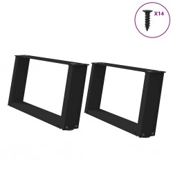 Sonata H Крака за холна маса с U-образна 2 бр черни 60x(30-31)см стомана - Маси