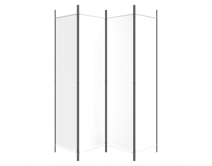 Sonata H Параван за стая, 4 панела, бял, 200x200 см, текстил