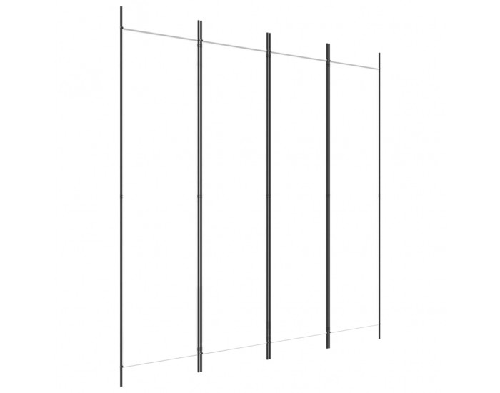Sonata H Параван за стая, 4 панела, бял, 200x200 см, текстил