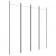 Sonata H Параван за стая, 4 панела, бял, 200x200 см, текстил