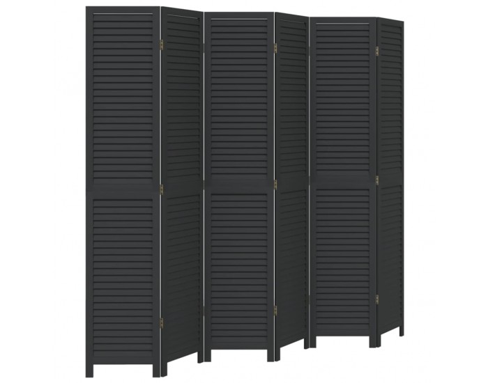 Sonata H Разделител за стая, 6 панела, черен, дърво пауловния масив
