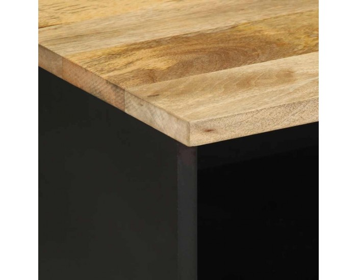 Sonata H ТВ шкаф, черен, 70x33,5x46 см, грубо мангово дърво масив