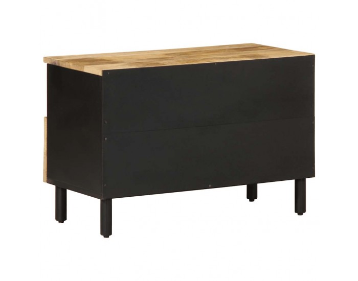 Sonata H ТВ шкаф, черен, 70x33,5x46 см, грубо мангово дърво масив