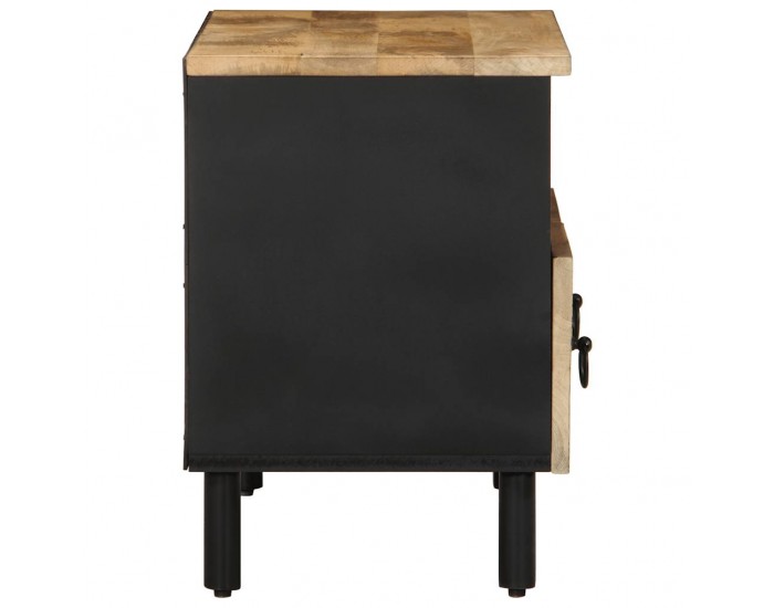 Sonata H ТВ шкаф, черен, 70x33,5x46 см, грубо мангово дърво масив