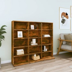 Sonata H Етажерка за дискове опушен дъб 102x23x89,5 см инженерно дърво - ТВ шкафове