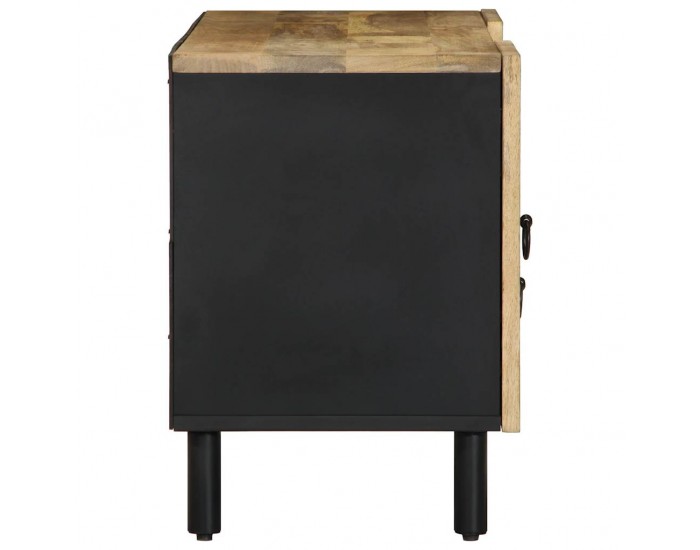 Sonata H ТВ шкаф, черен, 105x33,5x46 см, грубо мангово дърво масив