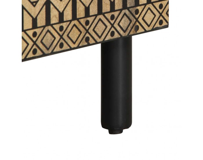 Sonata H ТВ шкаф, черен, 105x33,5x46 см, грубо мангово дърво масив