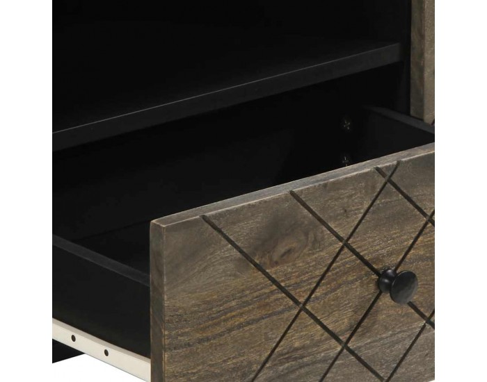 Sonata H ТВ шкаф, черен, 105x33x46 см, масивно мангово дърво