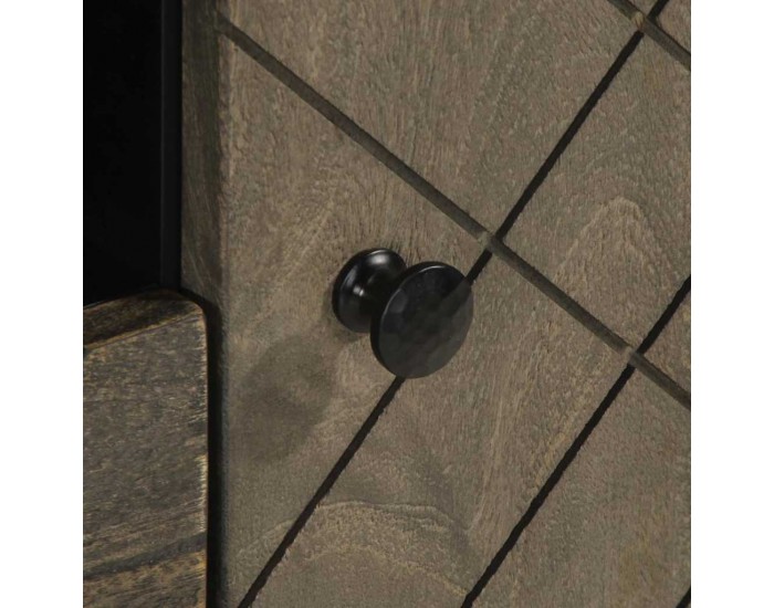 Sonata H ТВ шкаф, черен, 105x33x46 см, масивно мангово дърво