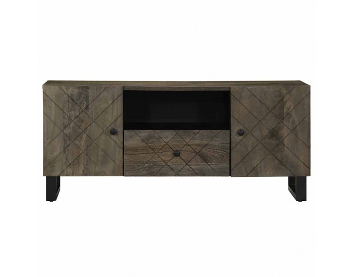 Sonata H ТВ шкаф, черен, 105x33x46 см, масивно мангово дърво