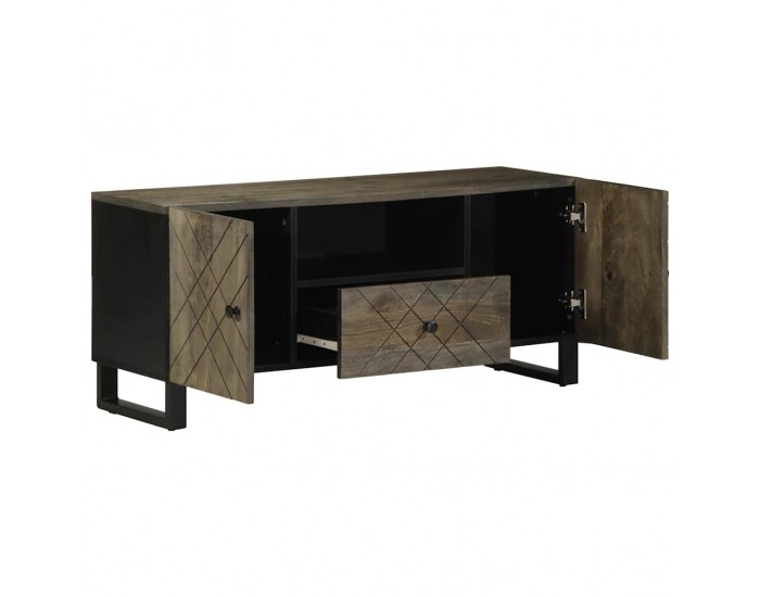 Sonata H ТВ шкаф, черен, 105x33x46 см, масивно мангово дърво