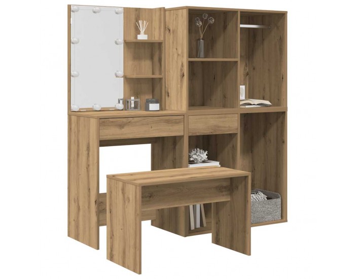 Sonata H Комплект тоалетка с LED Artisan Oak Engineered Wood