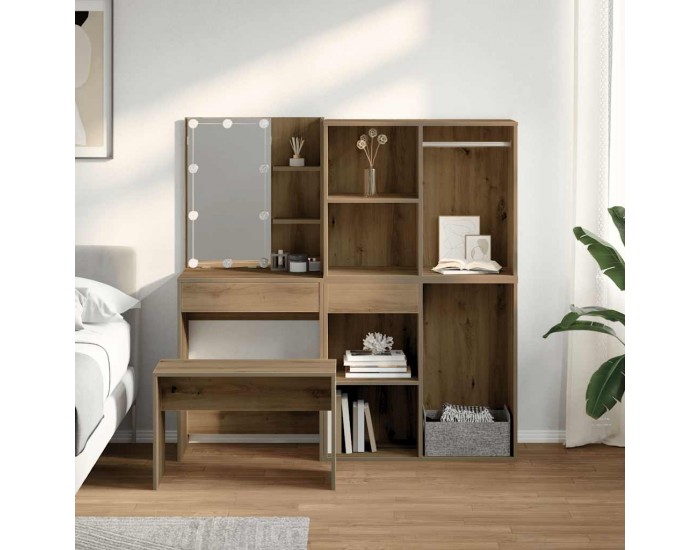 Sonata H Комплект тоалетка с LED Artisan Oak Engineered Wood