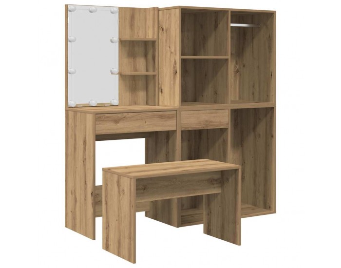 Sonata H Комплект тоалетка с LED Artisan Oak Engineered Wood