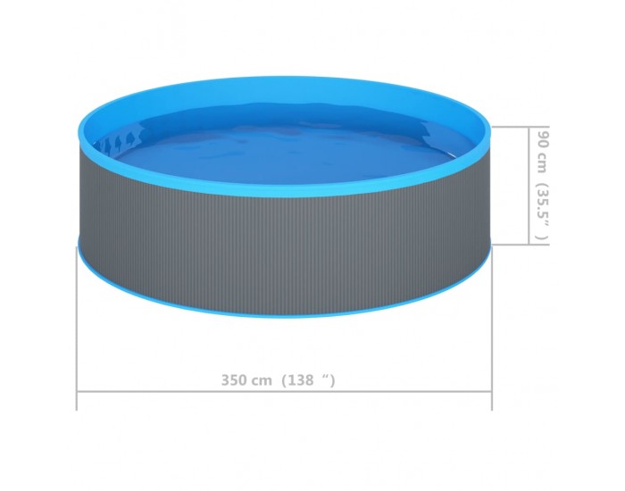 Sonata H Басейн с линер, 350x90 см, сив