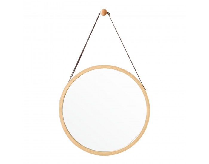Бамбуково стенно огледало Bykle кръгло 38 см []