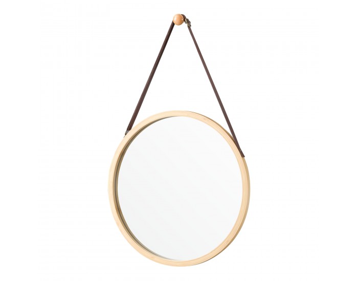 Бамбуково стенно огледало Bykle кръгло 38 см []