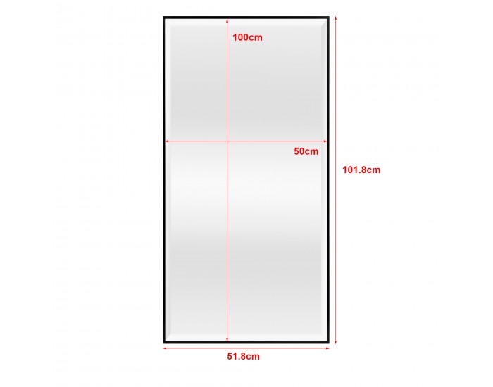 Стенно огледало Novoli 50x100 см черно []