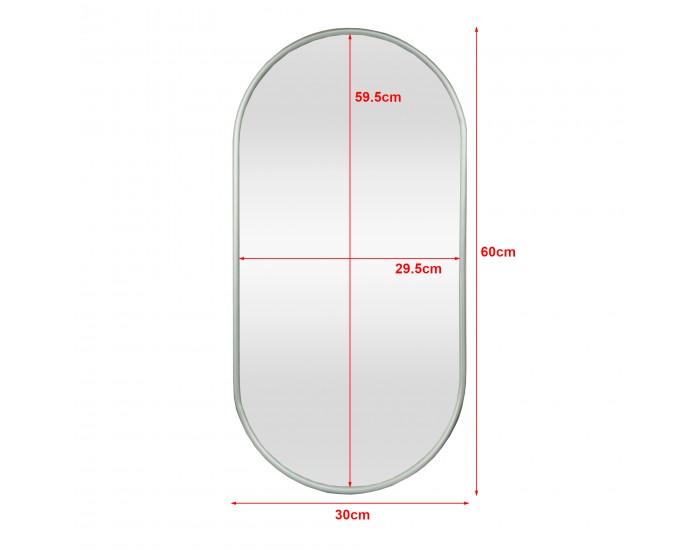 Стенно огледало Picciano 30x60см графитено сиво []