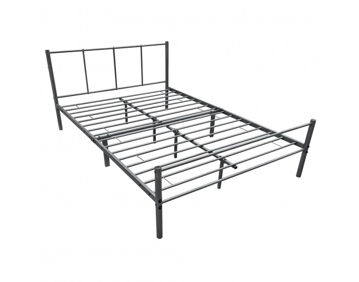 Метално легло Лаос 140х200 см тъмно сиво