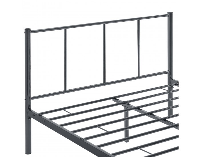 Метално легло Лаос 140х200 см тъмно сиво