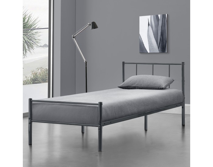 Метално легло Лаос 90х200 см тъмно сиво