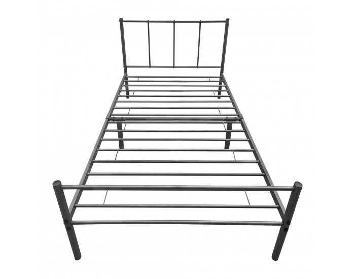 Метално легло Лаос 90х200 см тъмно сиво
