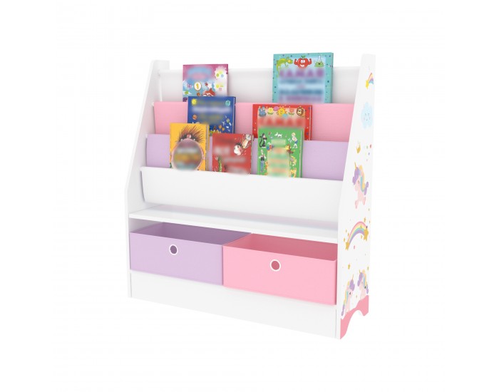 Детска етажерка Neda мотив еднорог бяло/лилаво/розово []