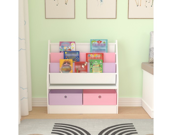 Детска етажерка Neda мотив еднорог бяло/лилаво/розово []