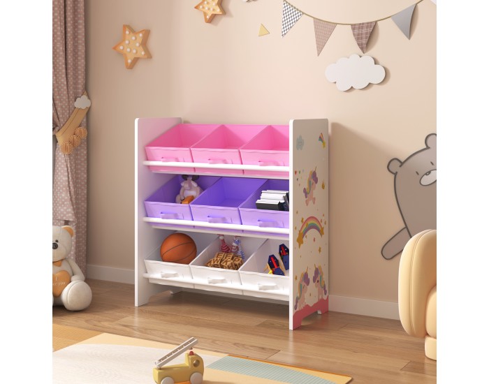 Детска етажерка Boiro мотив еднорог бяло/розово/лилаво []