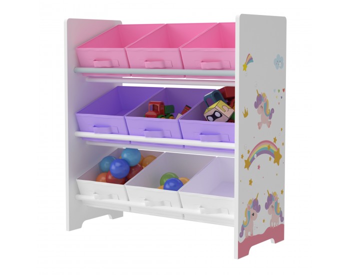 Детска етажерка Boiro мотив еднорог бяло/розово/лилаво []