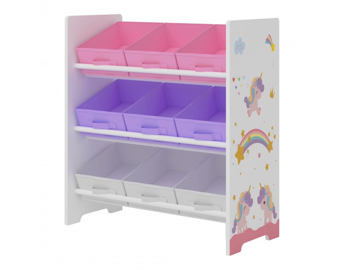 Детска етажерка Boiro мотив еднорог бяло/розово/лилаво []