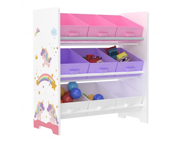 Детска етажерка Boiro мотив еднорог бяло/розово/лилаво []