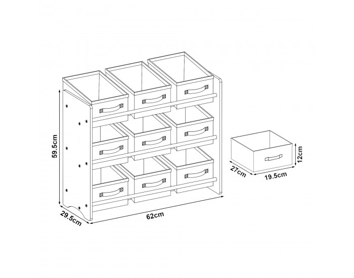 Детска етажерка Boiro мотив еднорог бяло/розово/лилаво []