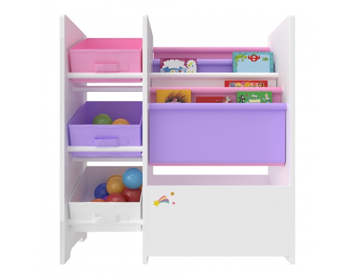 Детска етажерка Vimianzo мотив еднорог бяло / лилаво / розово []