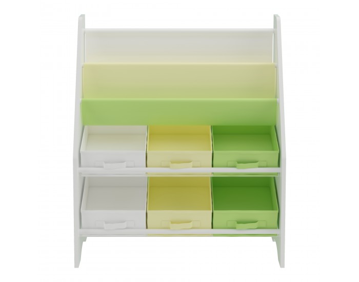 Детска етажерка Ponteceso динозавър мотив бяло/зелено/жълто []