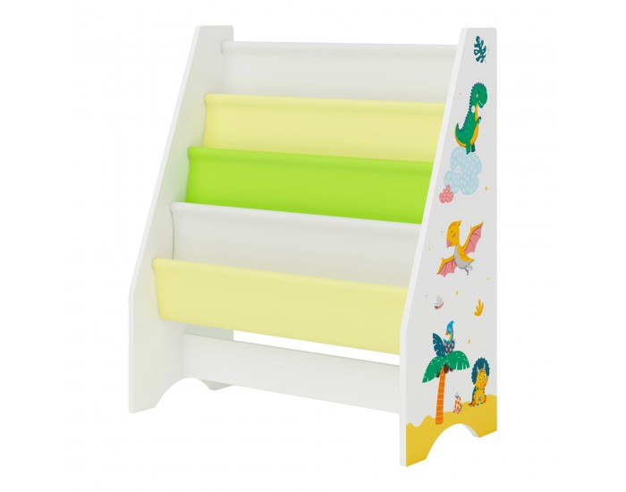 Детска етажерка Fisterra мотив динозавър бяло/зелено/жълто []