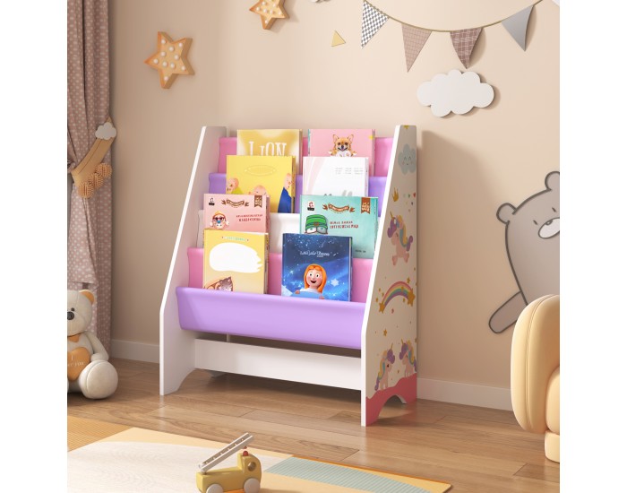 Детска етажерка Fisterra мотив еднорог бяло / розово / лилаво []