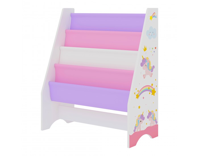 Детска етажерка Fisterra мотив еднорог бяло / розово / лилаво []