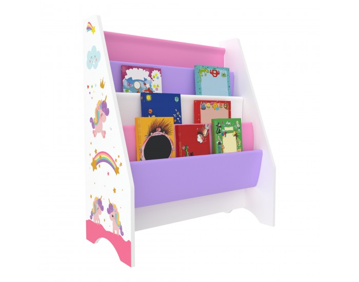 Детска етажерка Fisterra мотив еднорог бяло / розово / лилаво []