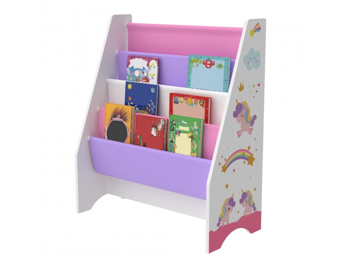 Детска етажерка Fisterra мотив еднорог бяло / розово / лилаво []
