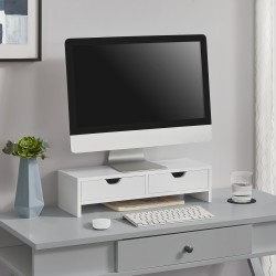 Стойка за монитор Mänttä с 2 чекмеджета 50x18x13cm бяла [] - Канцеларски материали