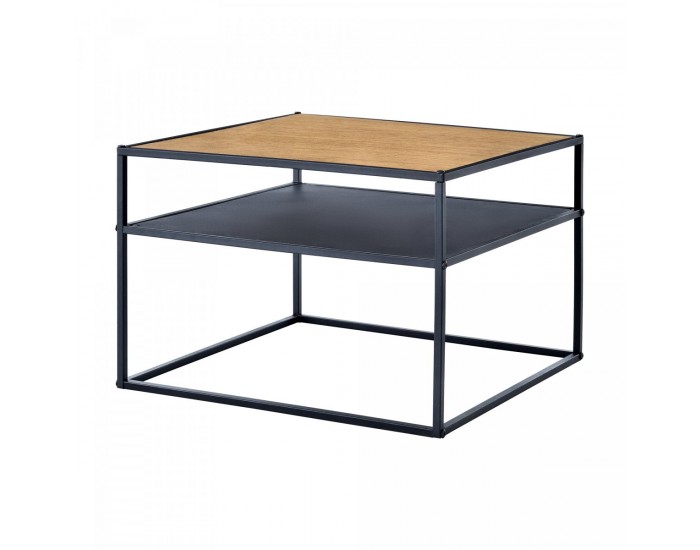 Помощна масичка Quinisut 40 x 55 x 55 cm вид дърво/черно []