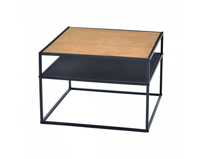 Помощна масичка Quinisut 40 x 55 x 55 cm вид дърво/черно []