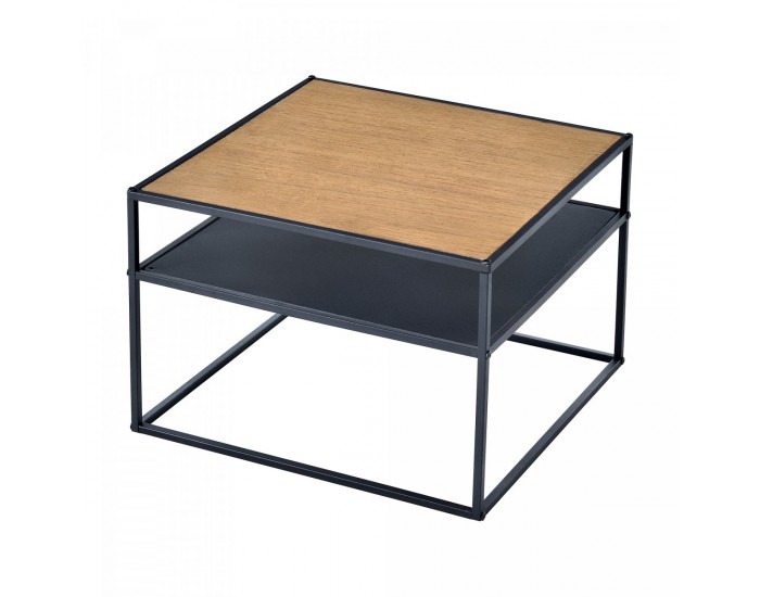 Помощна масичка Quinisut 40 x 55 x 55 cm вид дърво/черно []