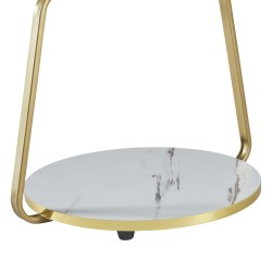 Помощна маса Sipoo 74x46x37cm мраморна визия бяло / мраморна визия черна [] - Sonata G