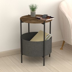 Помощна масичка Hofors 60x43см антрацит/дъб, антична [] - Sonata G