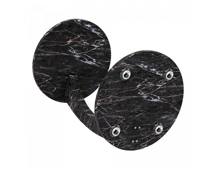 Помощна маса Holeby 56 x Ø 38 см мраморна визия, черна []