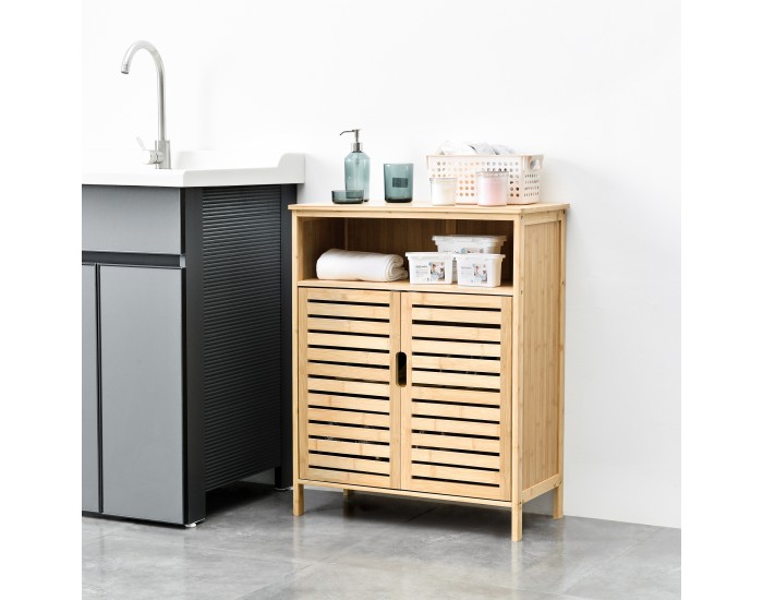 Бамбуков шкаф за баня Eslöv 81x65,5x31 см []